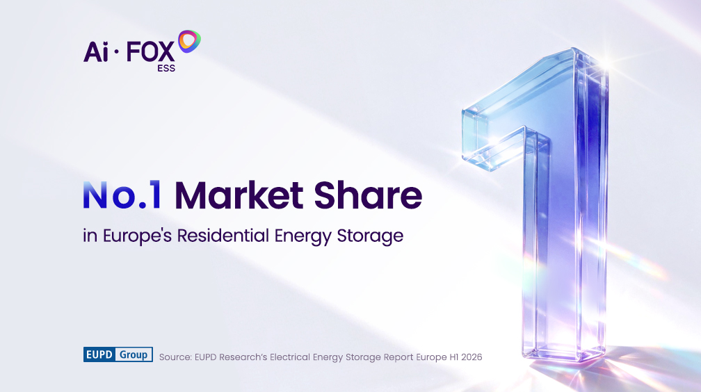Fox ESS No. 1 market share in Europe residential energy storage according to EUPD Research H1 2026