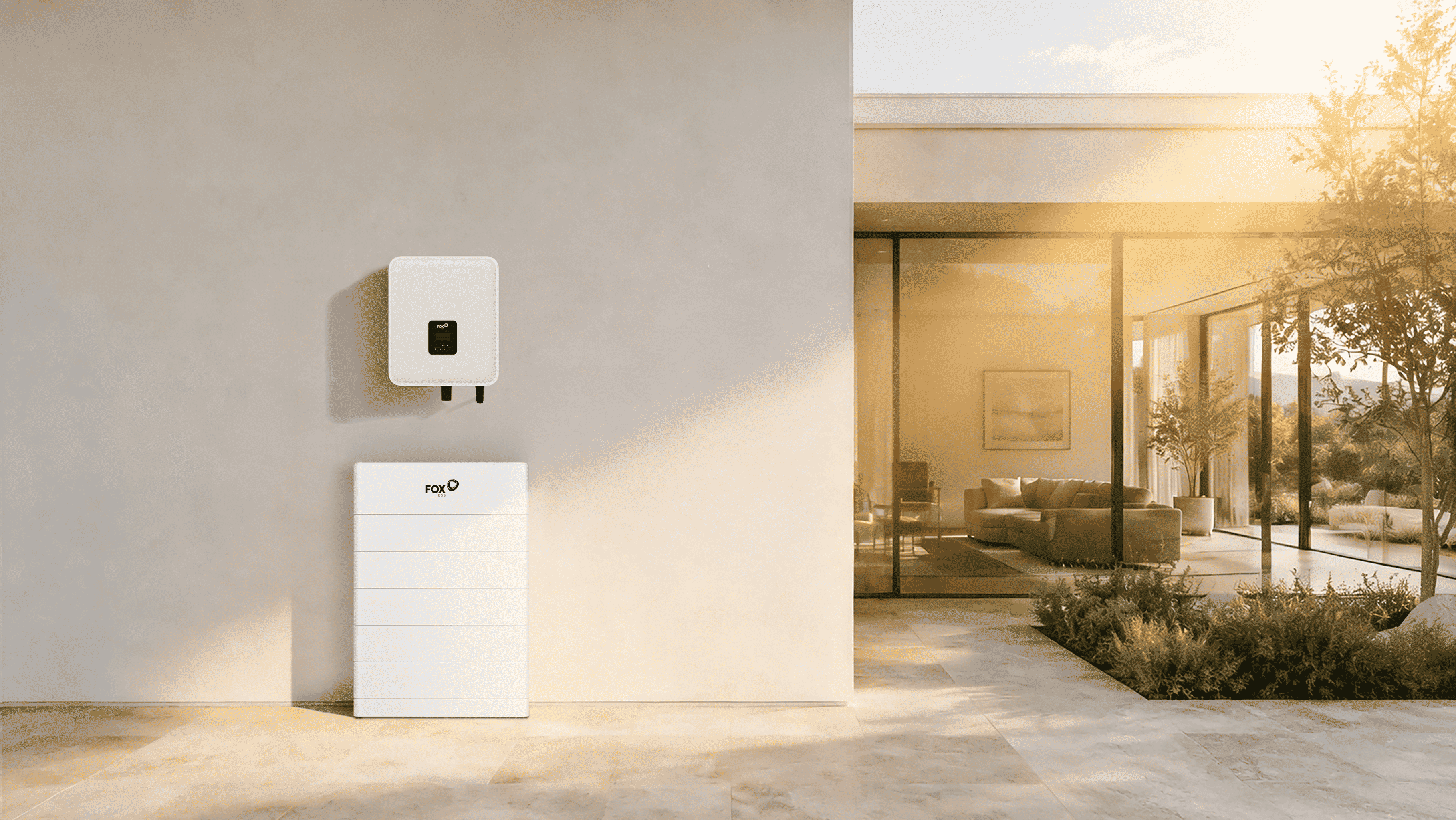 Fox ESS integrated residential energy storage system with battery, hybrid inverter and EV charger